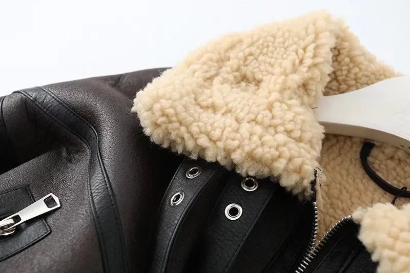 Streetwear Leather Fur Short Jacket (AGGRESSIVE)