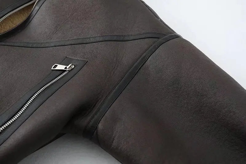 Streetwear Leather Fur Short Jacket (AGGRESSIVE)