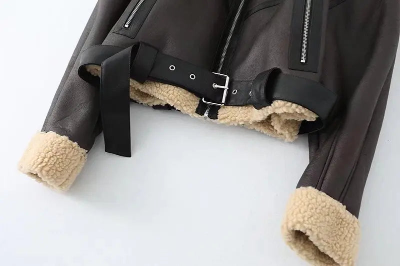 Streetwear Leather Fur Short Jacket (AGGRESSIVE)