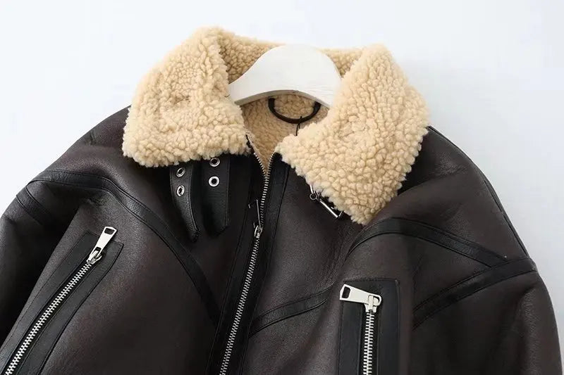 Streetwear Leather Fur Short Jacket (AGGRESSIVE)