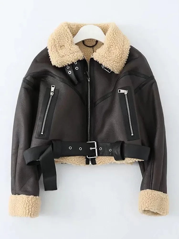 Streetwear Leather Fur Short Jacket (AGGRESSIVE)