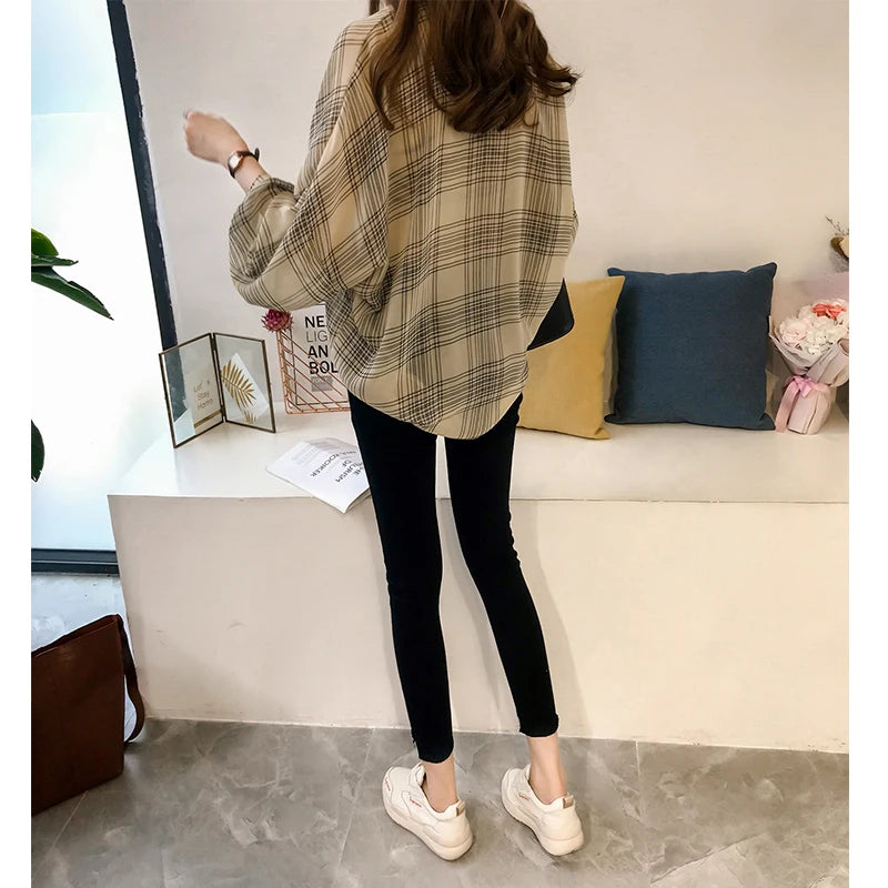 Loose Long Sleeve Checkered Base Layer (SIMPLE)