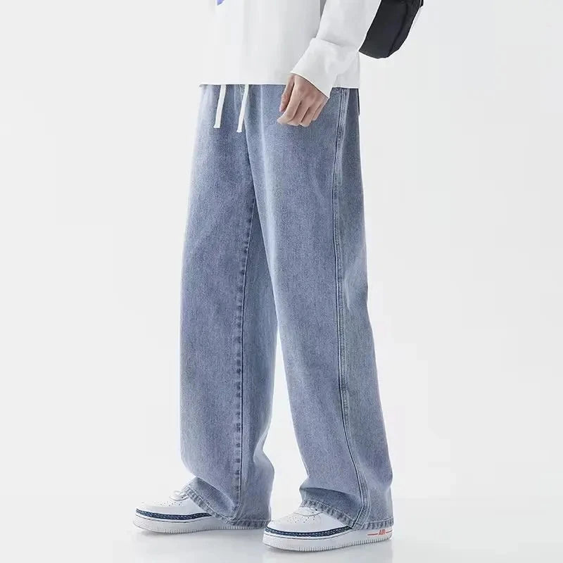 Solid Color Drawstring Pocket Jeans (SIMPLE)