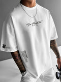 T-shirt with 3D Letter Street Casual Fashion (SIMPLE)