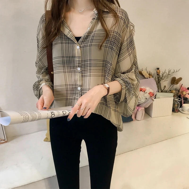 Loose Long Sleeve Checkered Base Layer (SIMPLE)