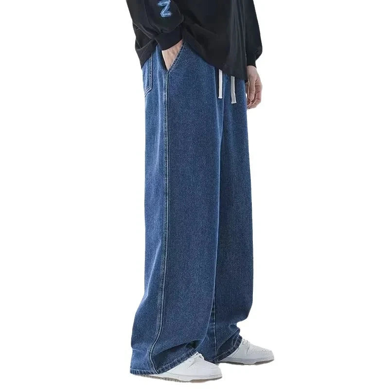Solid Color Drawstring Pocket Jeans (SIMPLE)