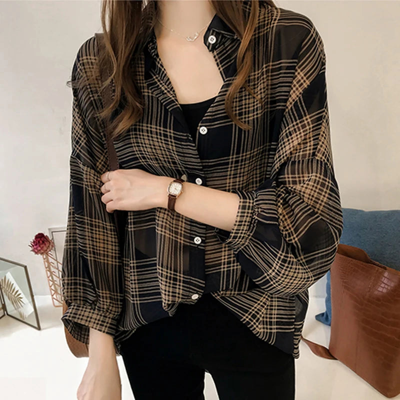 Loose Long Sleeve Checkered Base Layer (SIMPLE)