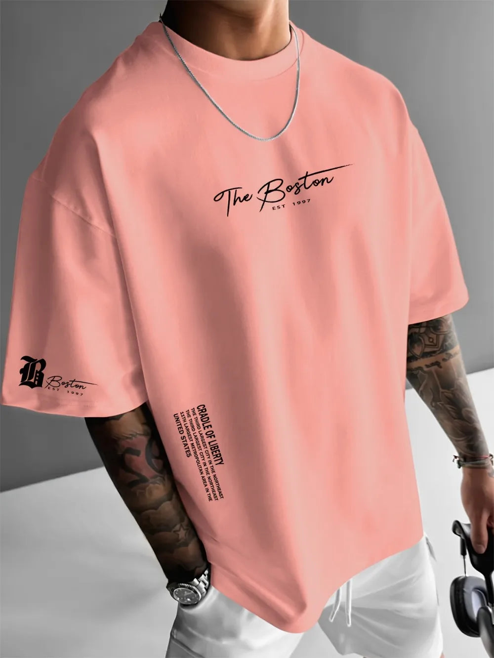 T-shirt with 3D Letter Street Casual Fashion (SIMPLE)