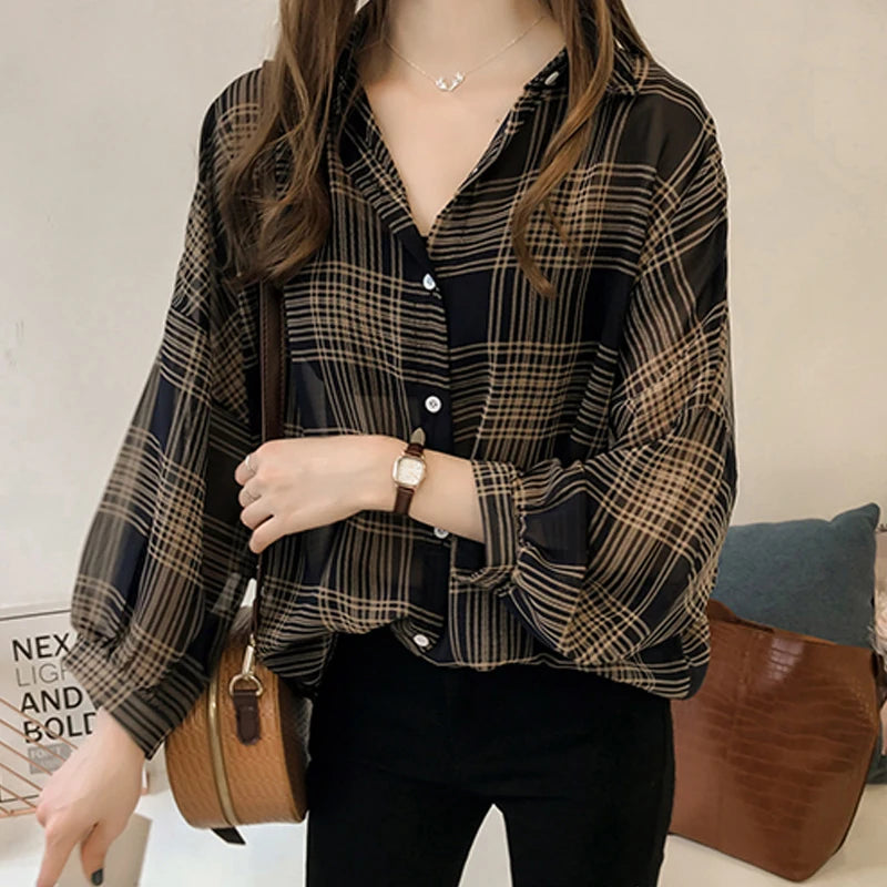 Loose Long Sleeve Checkered Base Layer (SIMPLE)